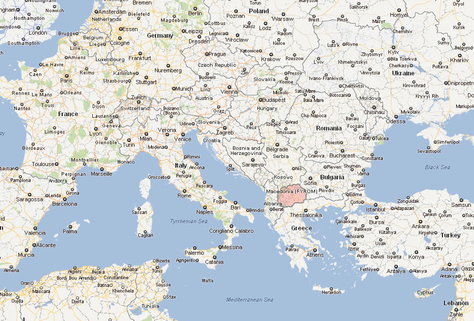 karte von mazedonien europa